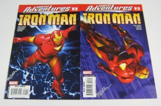 Marvel Adventures Iron Man 1 & 3 Both Signed By Michael Golden W/ 2007