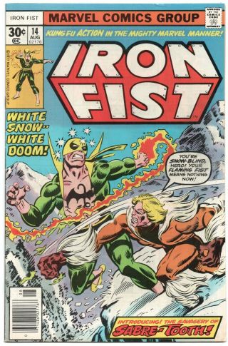 Iron Fist 14 1st Series Marvel 1977 Vf 1st Sabretooth John Byrne Chris Claremont