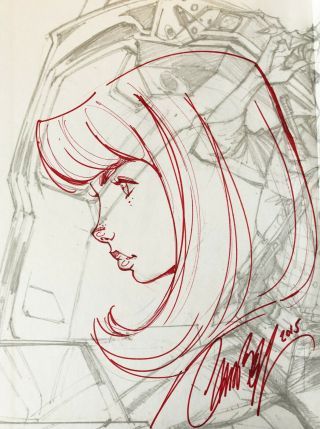 J.  Scott Campbell: Time Capsule Hc 1/1 With Fairchild Sketch/remarque