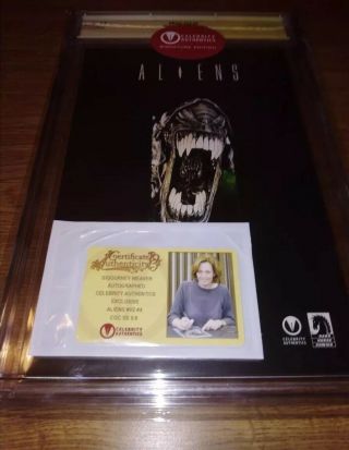 Sigourney Weaver Autographed Aliens 4 Variant Cover CGC SS 9.  8 3