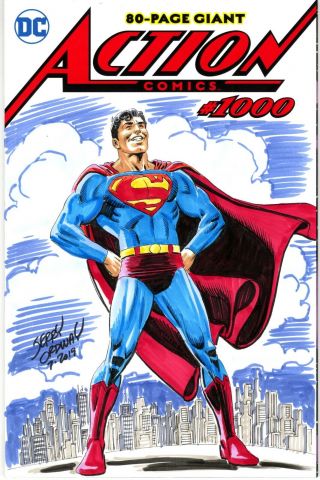 Action Comics 1000 Jerry Ordway Pen & Ink Comic Book Sketch Cover