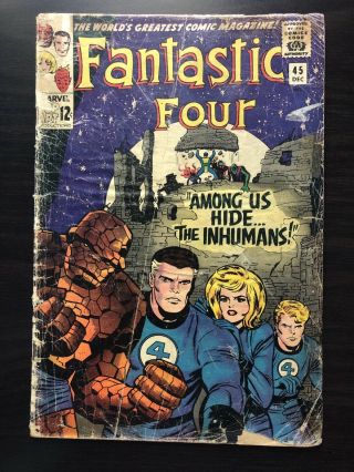 Fantastic Four 45 First Appearance Of The Inhumans Key Book Low Grade Reader