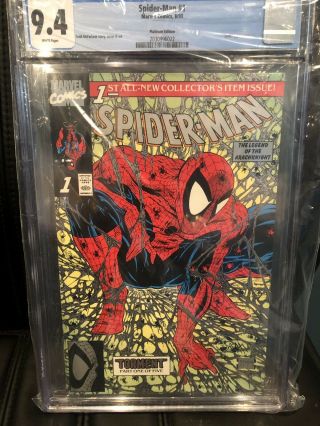 Spider - Man 1 (8/90) Platinum Edition Cgc 9.  4 White Pages