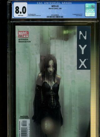 Nyx 3 Cgc 8.  0 | Marvel 2004 | 1st X - 23 Laura Kinney.
