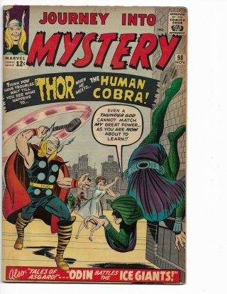 Journey Into Mystery 98 - Vg - 3.  5 - Thor - Human Cobra - Odin - Ymir (1963)