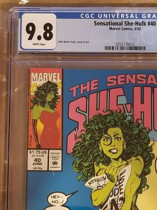 Sensational She Hulk 40 CGC 9.  8 Classic Byrne Jump Rope cover 2
