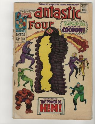 Fantastic Four 67 (oct 1967,  Marvel) Adam Warlock Good/fair.