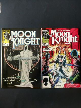 Moon Knight 38 (vol 1) & 1 (vol 2).  Marvel Comics