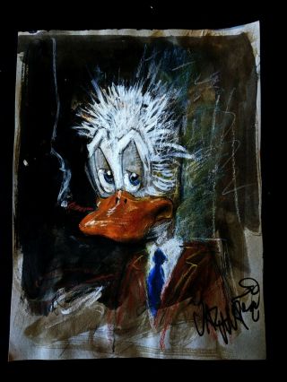 Val Mayerik Signed Howard The Duck Hand Painted Comic Art 9 " X12 "