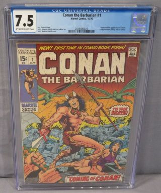 Conan The Barbarian 1 (1st Conan & King Kull) Cgc 7.  5 Vf - Marvel Comics 1970