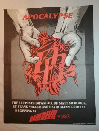Vintage 1985 Daredevil 227 Promo Poster By David Mazzucchelli Folded 22 " X17 "