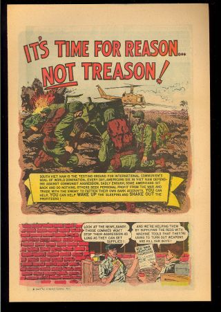 It’s Time For Reason.  Not Treason Nn Anti - Communist Giveaway Comic 1967 Vg - Fn