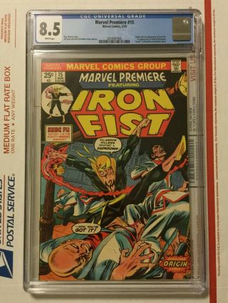 Marvel Premiere 15_cgc 8.  5_1st Appearance & Origin Of Iron Fist_1974_white Pages