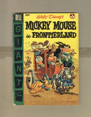 Dell Giant Mickey Mouse In Frontierland 1 1956 Gd 2.  0
