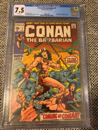 Conan The Barbarian 1 Cgc 7.  5 (oct 1970,  Marvel)