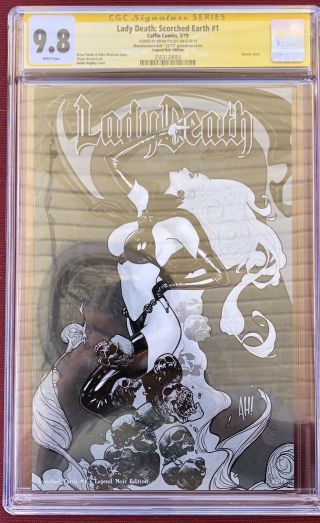 Lady Death Scorched Earth Cgc 9.  8 Ss A Hughes Legend Noir Ed.  Pulido Signed