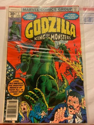 Godzilla King Of The Monsters 1 Comic Book 1st Appearance 1977 Marvel Toho
