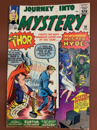 Journey Into Mystery Thor 99 Marvel Comics 1st Appearnace Of Mr Hyde Silver Age