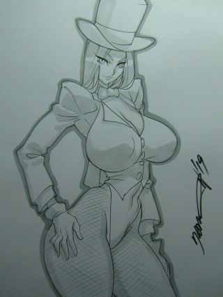 Zatana Girl Sexy Busty Sketch Pinup - Daikon Art
