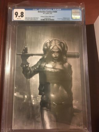 Detective Comics 1000 Jeehyung Lee Harley Quinn Black And White Variant Cgc 9.  8