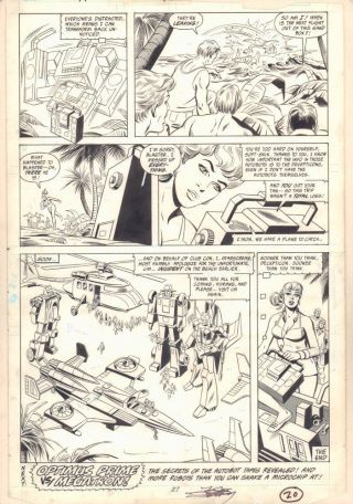 Transformers ? P.  27 - Starscream End Page Splash - 1980s Art By Jose Delbo