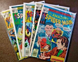 5 1976 Nm - M Bronze Age Comics: The Spider - Man Nos.  169 - 170,  172 - 174