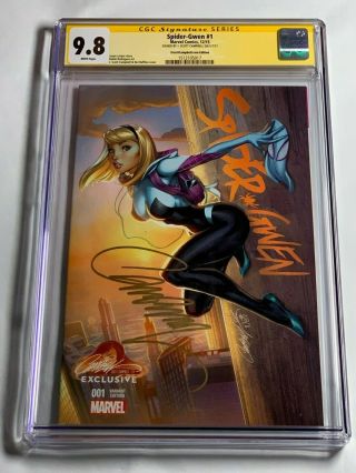 Spider - Gwen 1 2015 Cgc 9.  8 Ss Signed J Scott Campbell Exclusive Edition