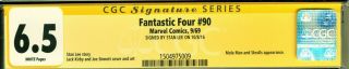 Fantastic Four 90 CGC 6.  5 SS Signature Series Signed Stan Lee 4