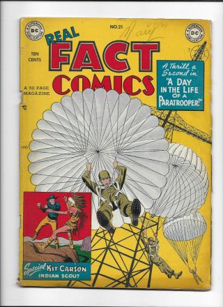 Real Fact Comics 21 [1949 Gd - Vg] Paratrooper Cover