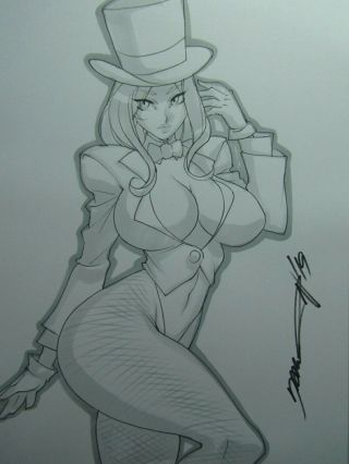 Zatanna Girl Sexy Busty Sketch Pinup - Daikon Art