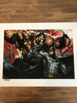 Sideshow Batman Vs Bane Art Print Signed Unframed 212/225