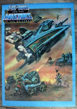 He - Man Masters Of The Universe 1983 Battle Glider Castle Grayskull Mattel Poster