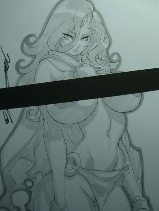 Goblin Queen Girl Sexy Busty Sketch Pinup - Daikon Art