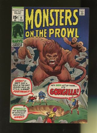 Monsters On The Prowl 9 Vf,  8.  5 1 Book Marvel,  Lee,  Kirby,  Ditko,  Lieber,  1971