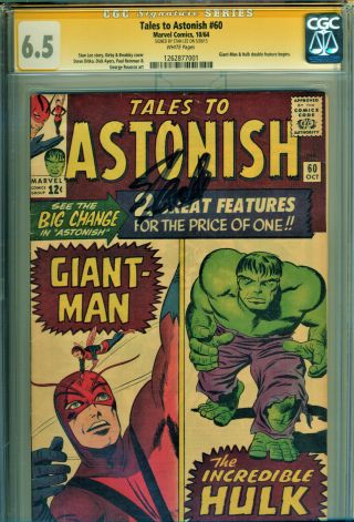 Tales To Astonish 60 Cgc 6.  5 Ss Signed By Stan Lee - Giant - Man/hulk Dbl Feature