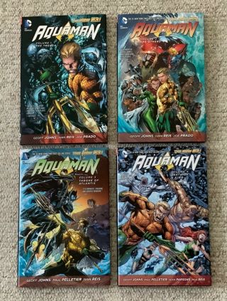 Aquaman Volume 1 2 3 4 Hardcovers 52 Geoff Johns Ivan Reis Pelletier