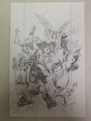 Justice League 1 2018 Dc Comics 1:250 Jim Cheung Pencils Only Variant Cover Nm