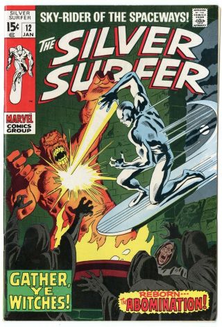 Silver Surfer 12 Nm - 9.  2 White Pages The Abomination Marvel 1970