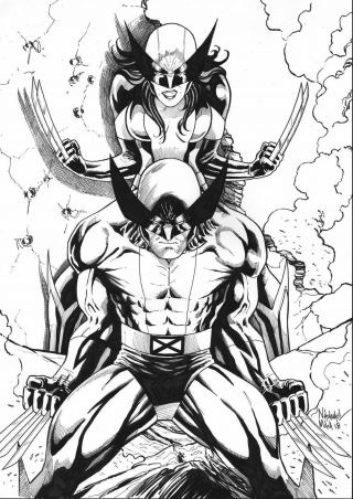 Wolverine And X - 23 Pinup Art By Natanael Maia