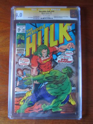 The Incredible Hulk 141 Cgc Signed By Stan Lee 9.  0 Ss Doc Samson