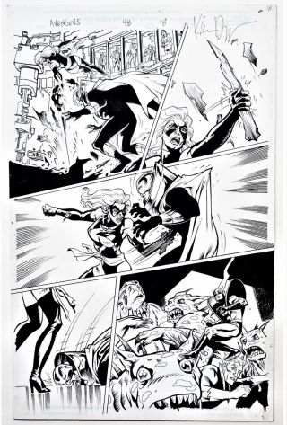 Avengers 48 Page 18 Art Splash Ms Captain Marvel Kills By Kieron Dwyer