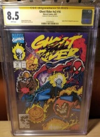 Ghost Rider V2 16 Cgc 8.  5.  Signed By Stan Lee On 01/09/2018