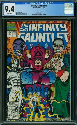 Infinity Gauntlet 5 - Cgc 9.  4 Nm - Marvel 1991 - Thanos Perez And Starlin