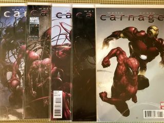 Carnage 1 - 5 Complete Nm Set Venom Spider - Man Marvel Comics 1 2 3 4 5