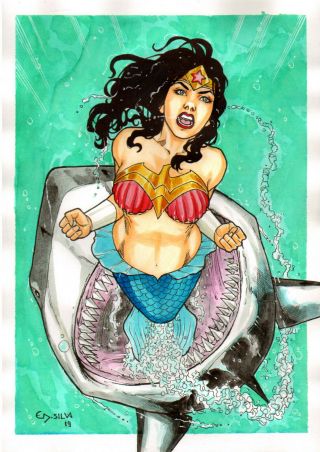 W Woman Mermaid Sexy Color Pinup Art - Page By Ed Silva