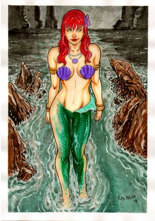 Ariel 2 Sexy Color Pinup Art - Page By Ed Silva