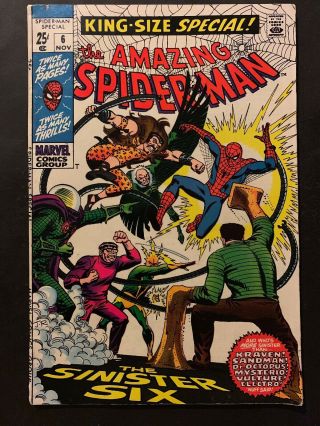 Spider - Man Annual 6 Vg (marvel Comics 1969) The Sinister Six