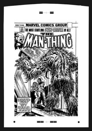 Gil Kane Man - Thing 12 Rare Large Production Art Cover