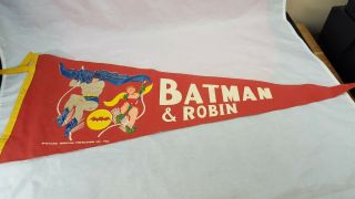 Vintage 1966 Batman & Robin Pennant National Periodical Dc Comics