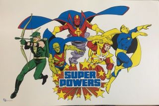 Powers Green Arrow Firestorm Dr.  Fate (12 " X 18 ") Dc Comics Color Print